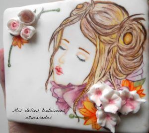 galleta pintada retrato en glasa