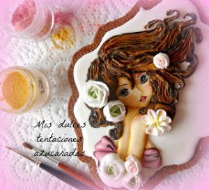 galleta con flores de glasa