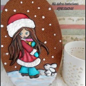 galleta de niña en navidad
