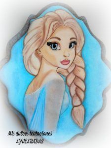 Galleta de Elsa pintada en glasa