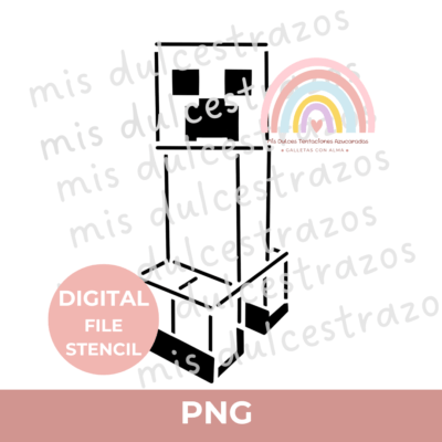 ARCHIVO DIGITAL STENCIL CREEPER MINECRAFT ( NO ES UN ARTÍCULO FÍSICO )
