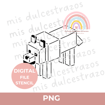 ARCHIVO DIGITAL STENCIL LOBO MINECRAFT ( NO ES UN ARTÍCULO FÍSICO )