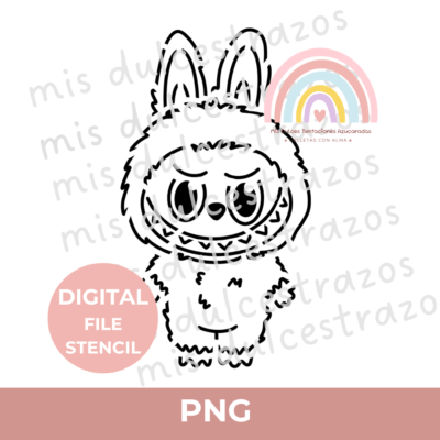 ARCHIVO DIGITAL STENCIL LABUBU ( NO ES UN ARTÍCULO FÍSICO )