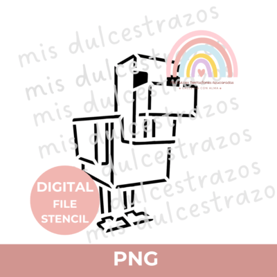 ARCHIVO DIGITAL STENCIL PATO MINECRAFT ( NO ES UN ARTÍCULO FÍSICO )