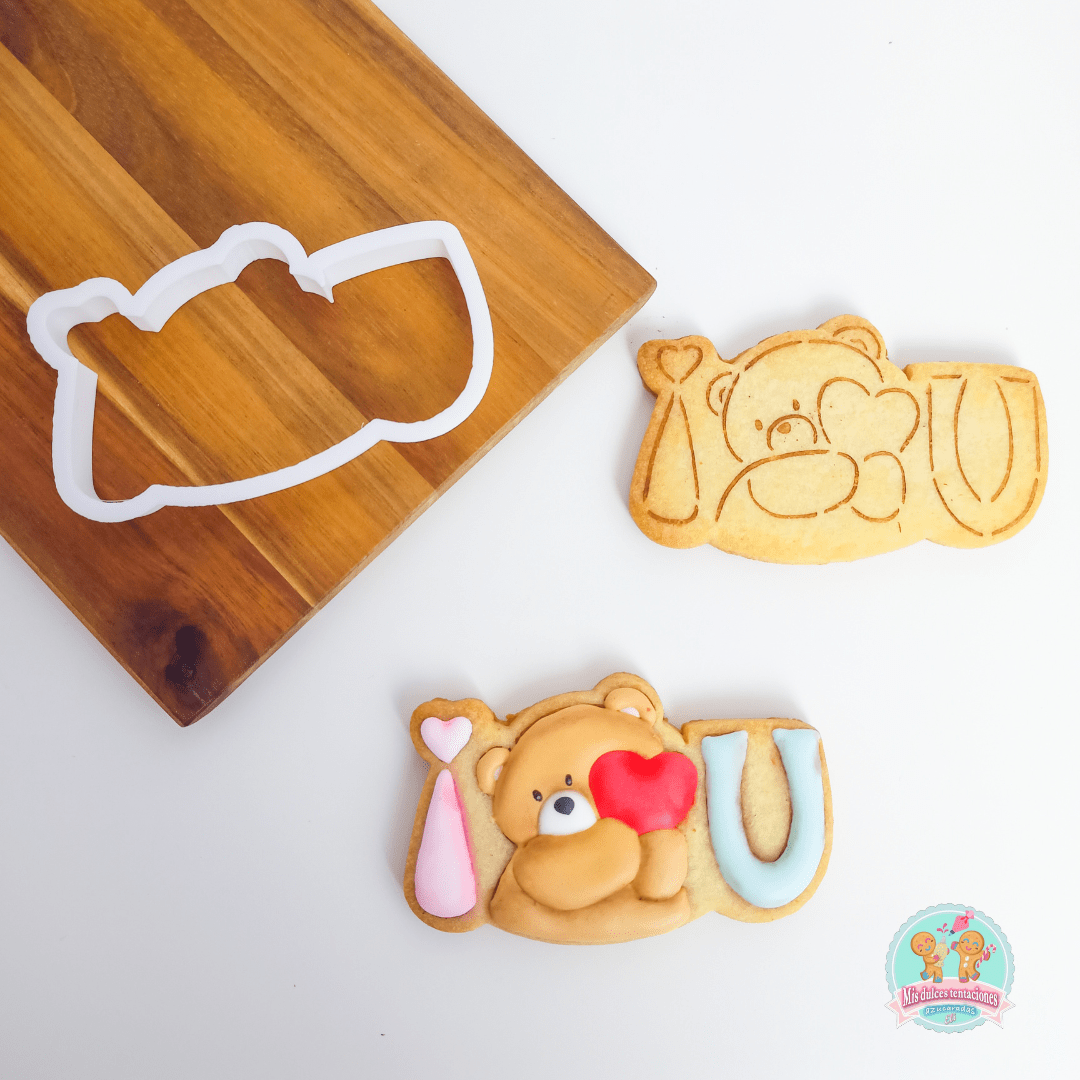 CORTADOR OSITO I LOVE YOU 9.5 CM