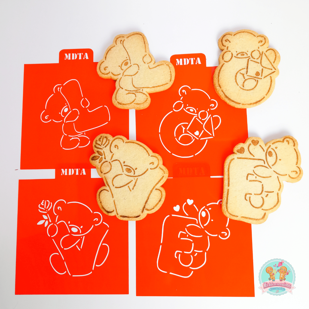 PACK 4 STENCILS OSITOS LOVE