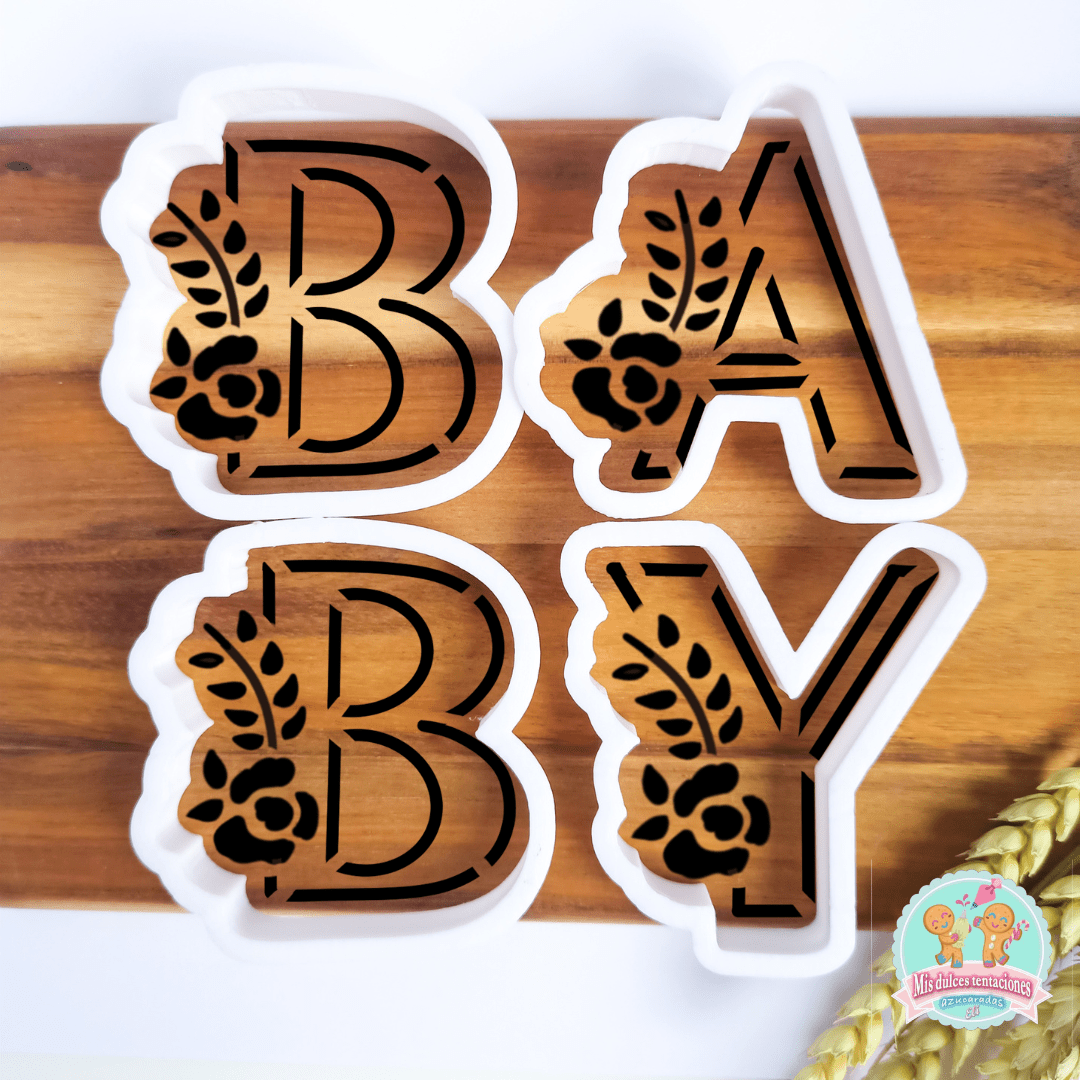 SET 3 CORTADORES BABY ( B A Y ) CON RAMAS 7 CM