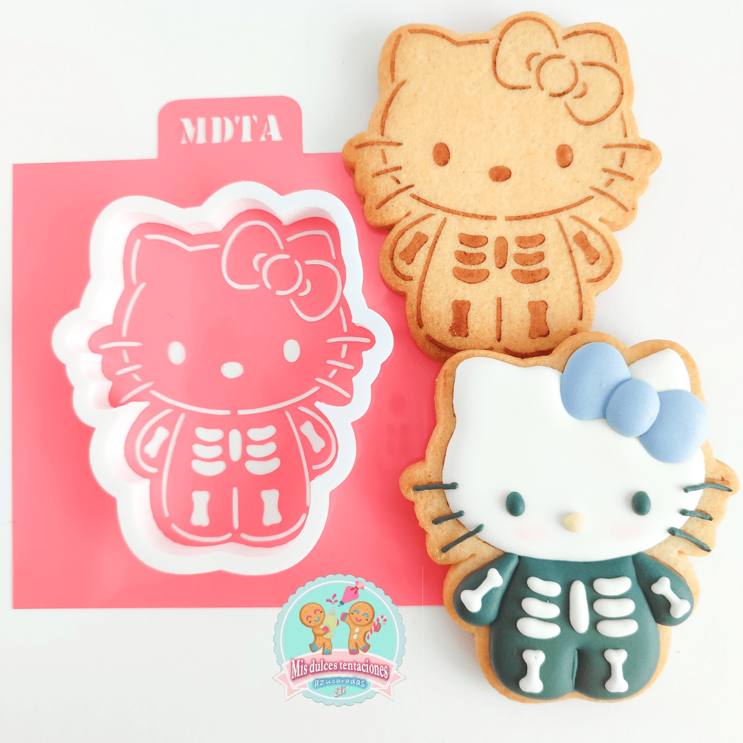 STENCIL HELLO KITTY ESQUELETO