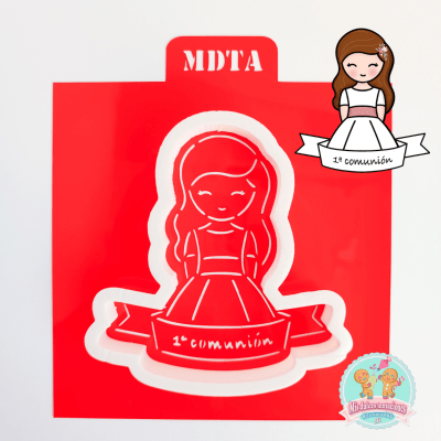 STENCIL NIÑA DE COMUNIÓN CON BANDA