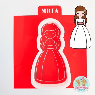STENCIL NIÑA COMUNIÓN PELO ONDULADO