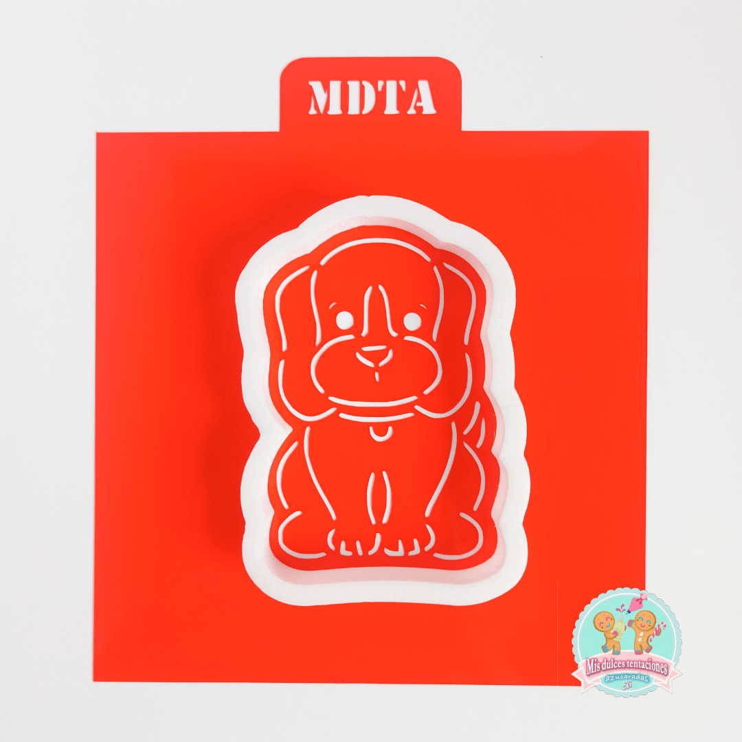 STENCIL PERRITO SENTADO GRANJA