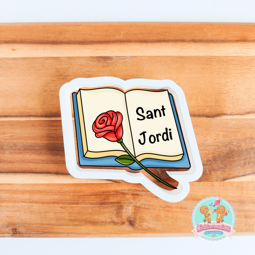 CORTADOR LIBRO CON ROSA SANT JORDI 8.5 CM