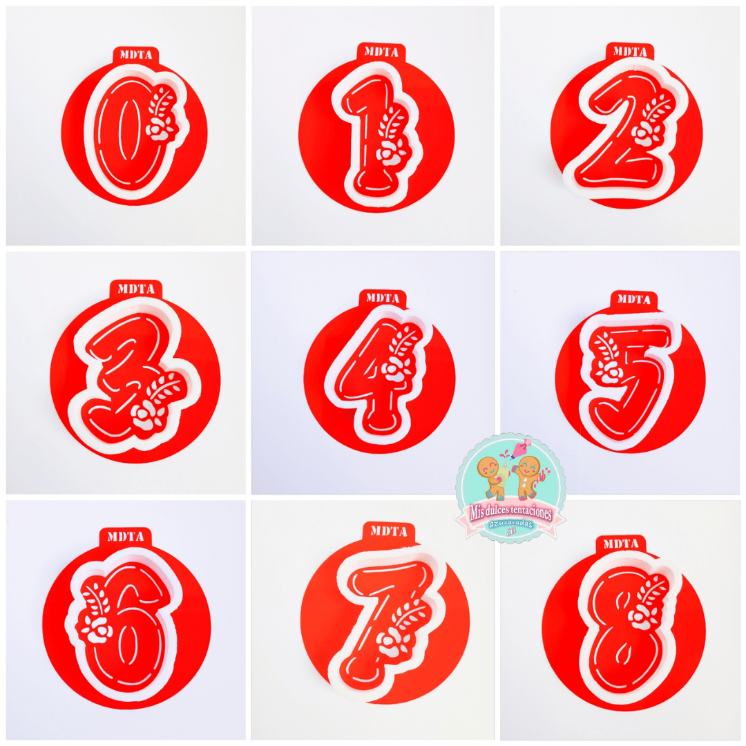 PACK AHORRO 9 STENCILS DE NÚMEROS CON FLORES