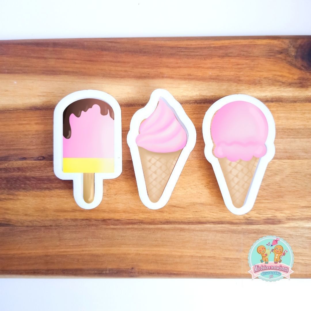 PACK 3 CORTADORES MINI HELADOS 6 CM