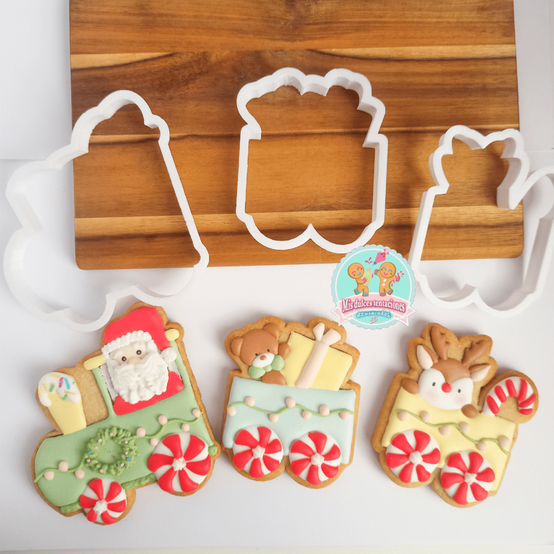 SET 3 CORTADORES TREN NAVIDEÑO