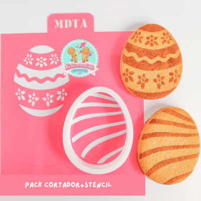 PACK CORTADOR 6 CM + STENCIL 2 PATRONES HUEVOS DE PASCUA