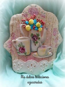 galleta con flores vintage