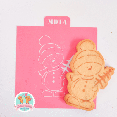 STENCIL MUÑECO DE NIEVE CON ABETO