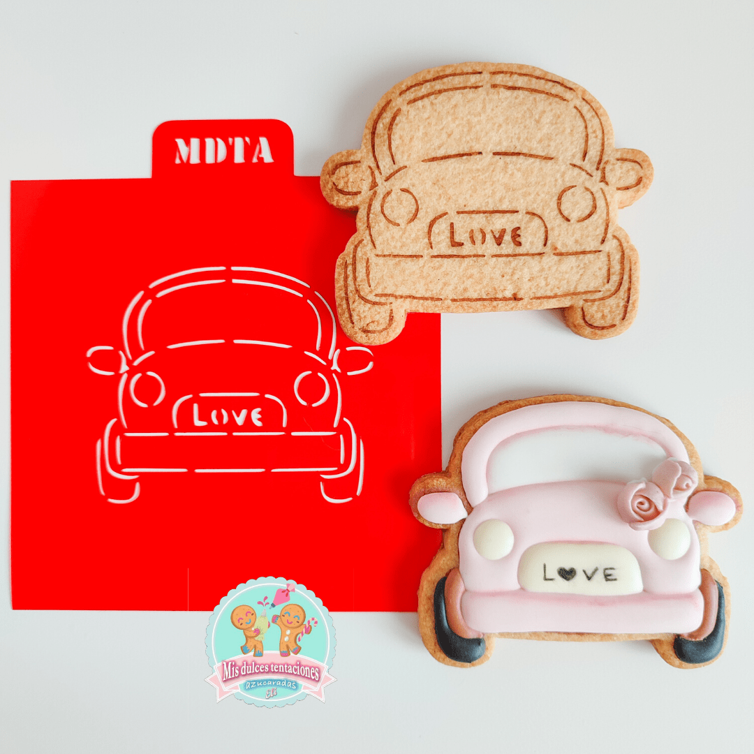 STENCIL COCHE LOVE