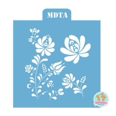 STENCIL FLORES RUSAS 12 CM