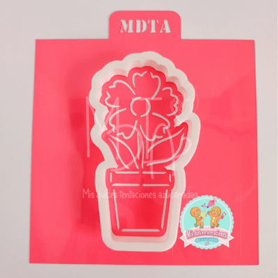 STENCIL MACETA CON FLOR SAKURA