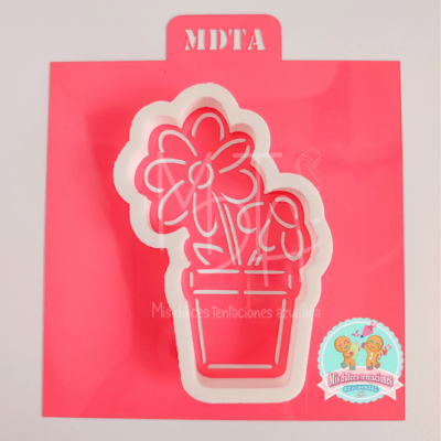 STENCIL MACETA CON MARGARITAS