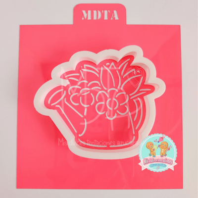 STENCIL REGADERA CON TULIPANES