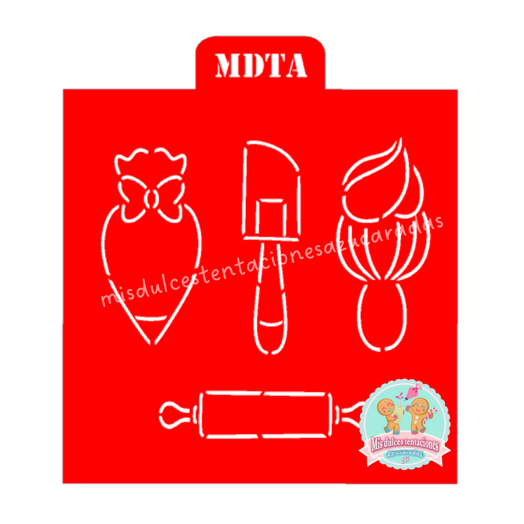 STENCIL UTENSILIOS PASTELERÍA